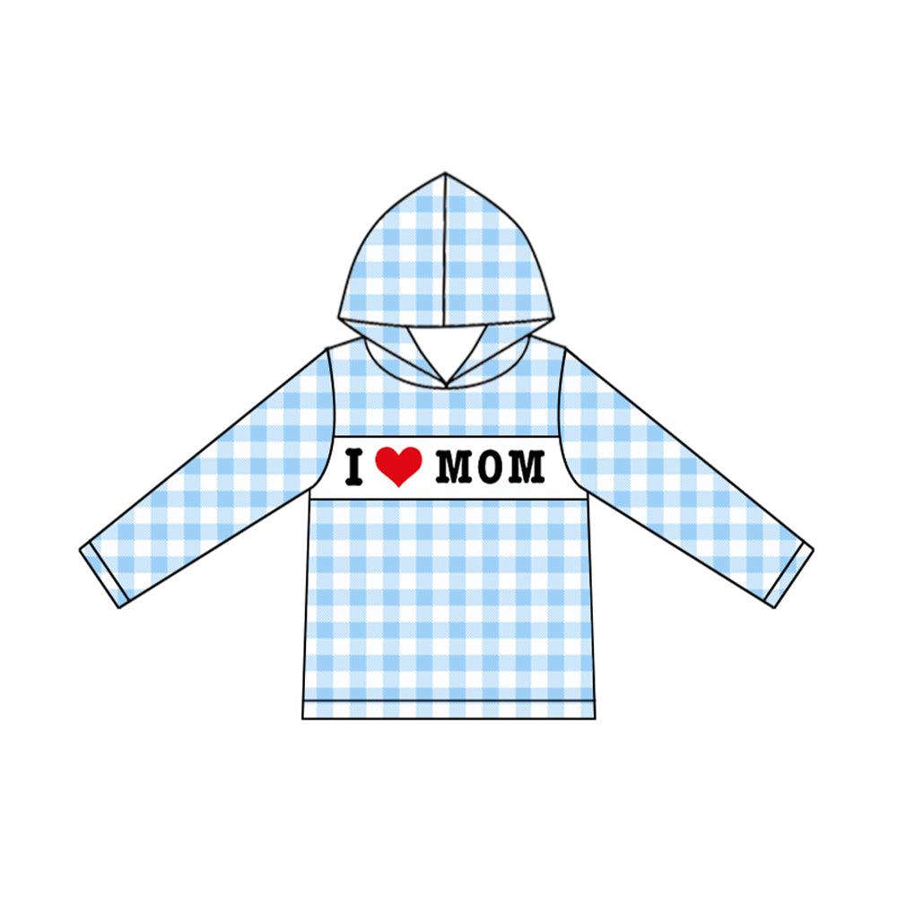 BT1359 I LOVE MOM HOODIE western long sleeve boy top coat camo pullover 202509 preorder