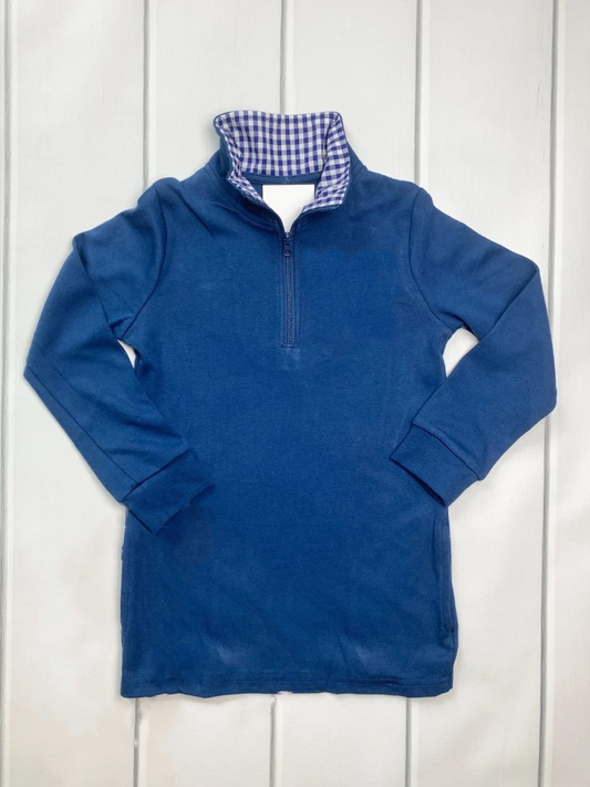 BT1360 blue cotton  zipper boy top coat pullover  202509 preorder