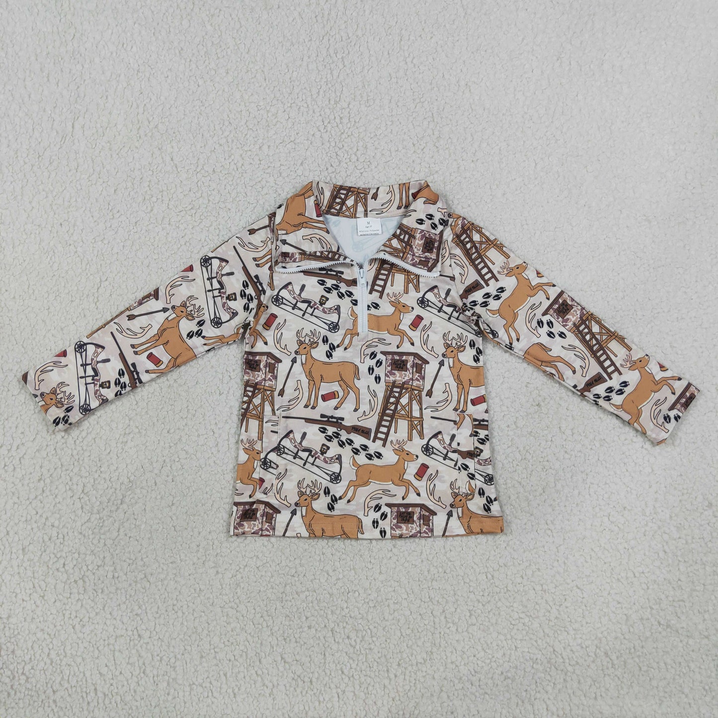 BT1397  Camouflage Deer zipper boy top coat pullover  202608 RTS