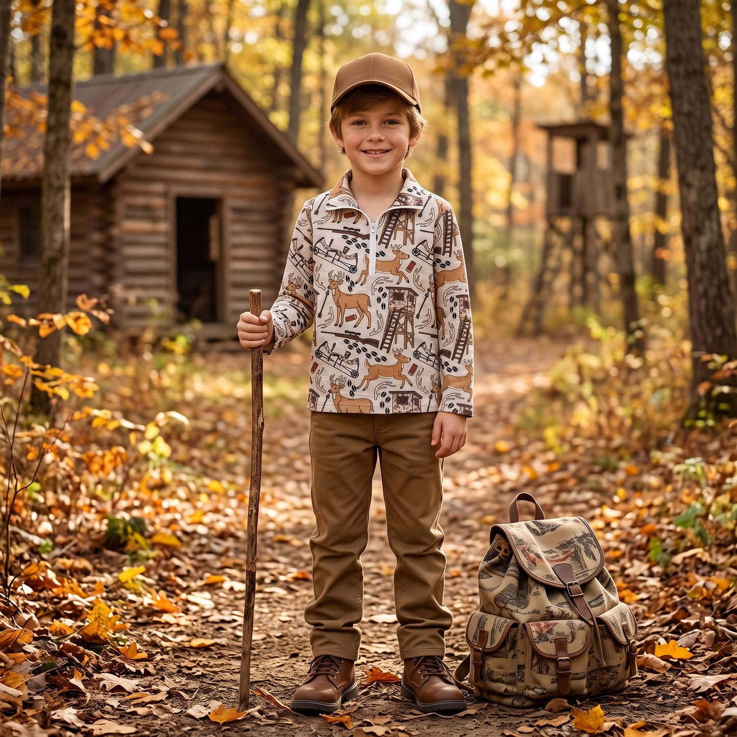 BT1397  Camouflage Deer zipper boy top coat pullover  202608 RTS