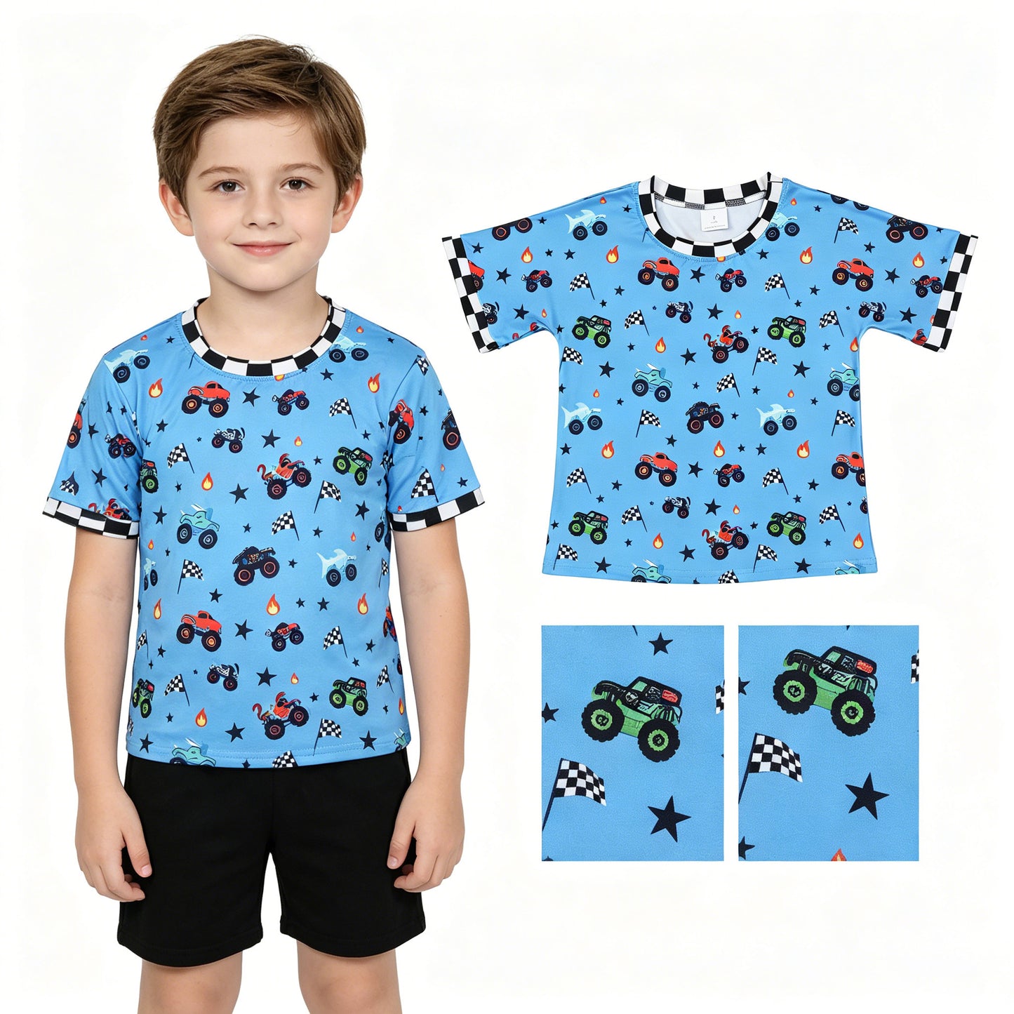 BT1496 dirt bike flag western  boy top 202605  RTS