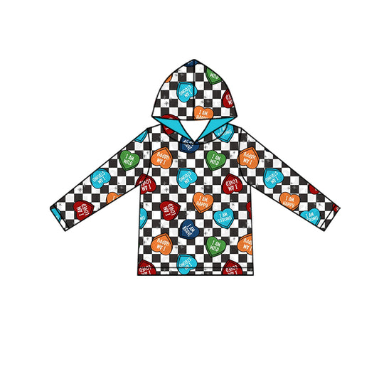 BT1508 wild checkerboard boy  hoodie top coat pullover  202511  preorder