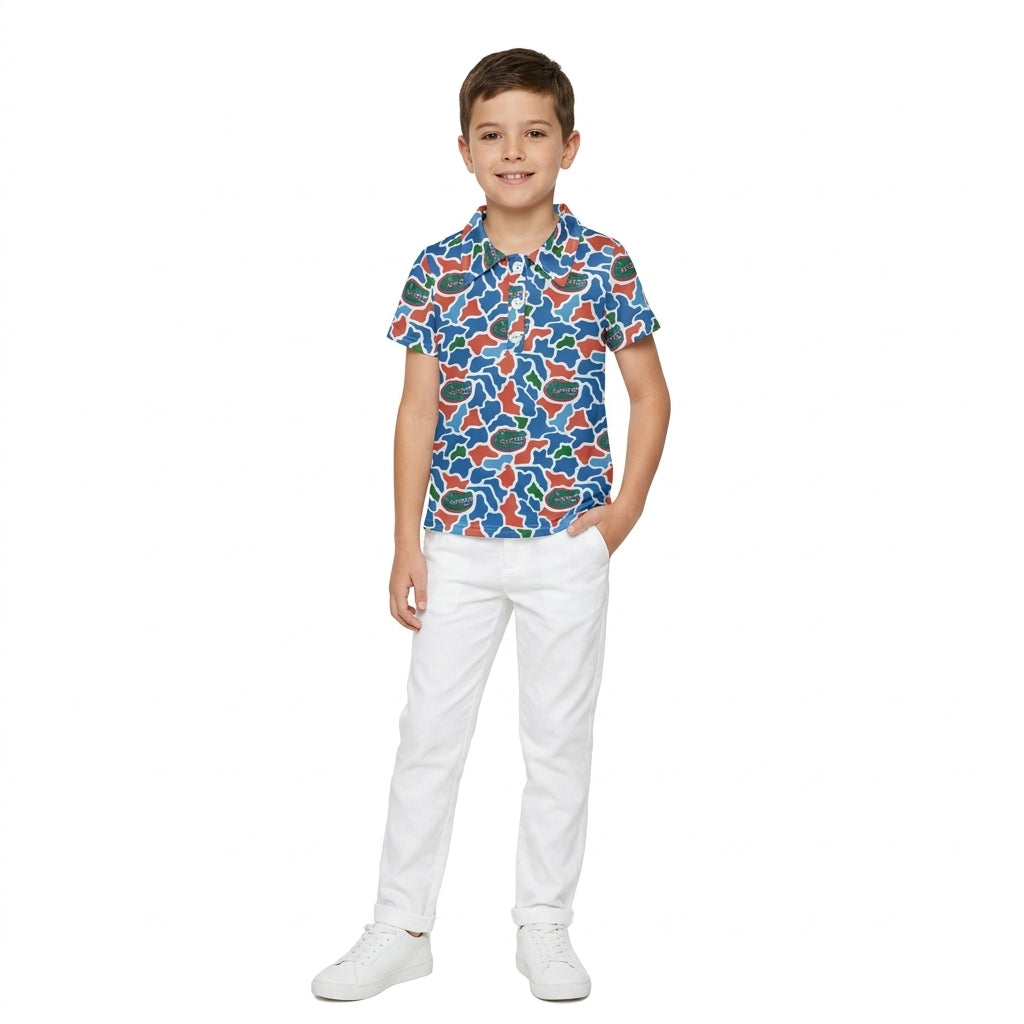 NO MOQ RTS BT1695 Baby Boy Clothes Alligator Camo Print Short Sleeve Polo Shirt Top 202610