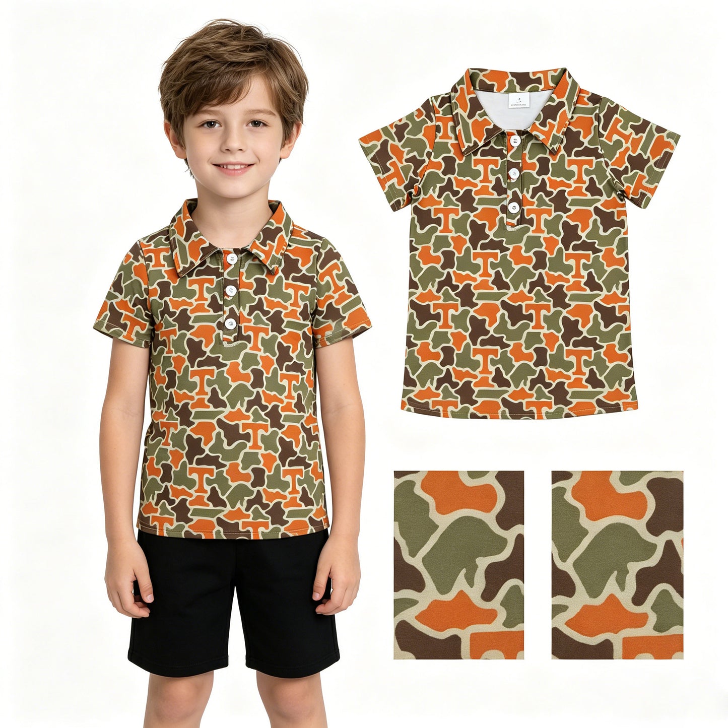 BT1696 T  Team CAMO boy top coat pullover  202605 RTS