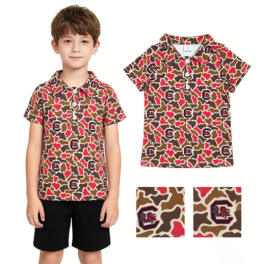 BT1697  Embroidery camo C team boy shorts boy top 202604  RTS