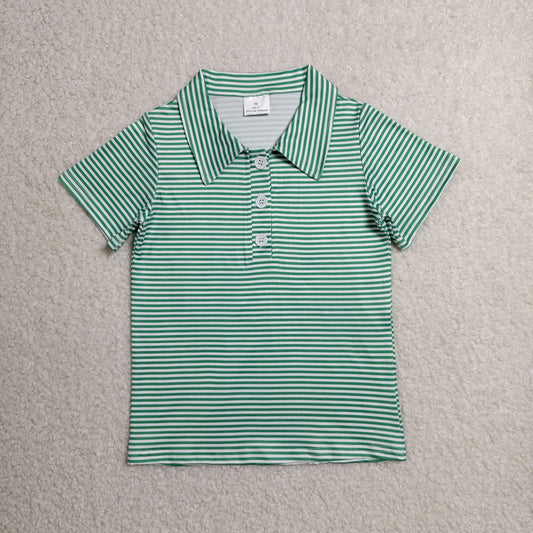 BT1832 stripe green western  boy top 202607 RTS