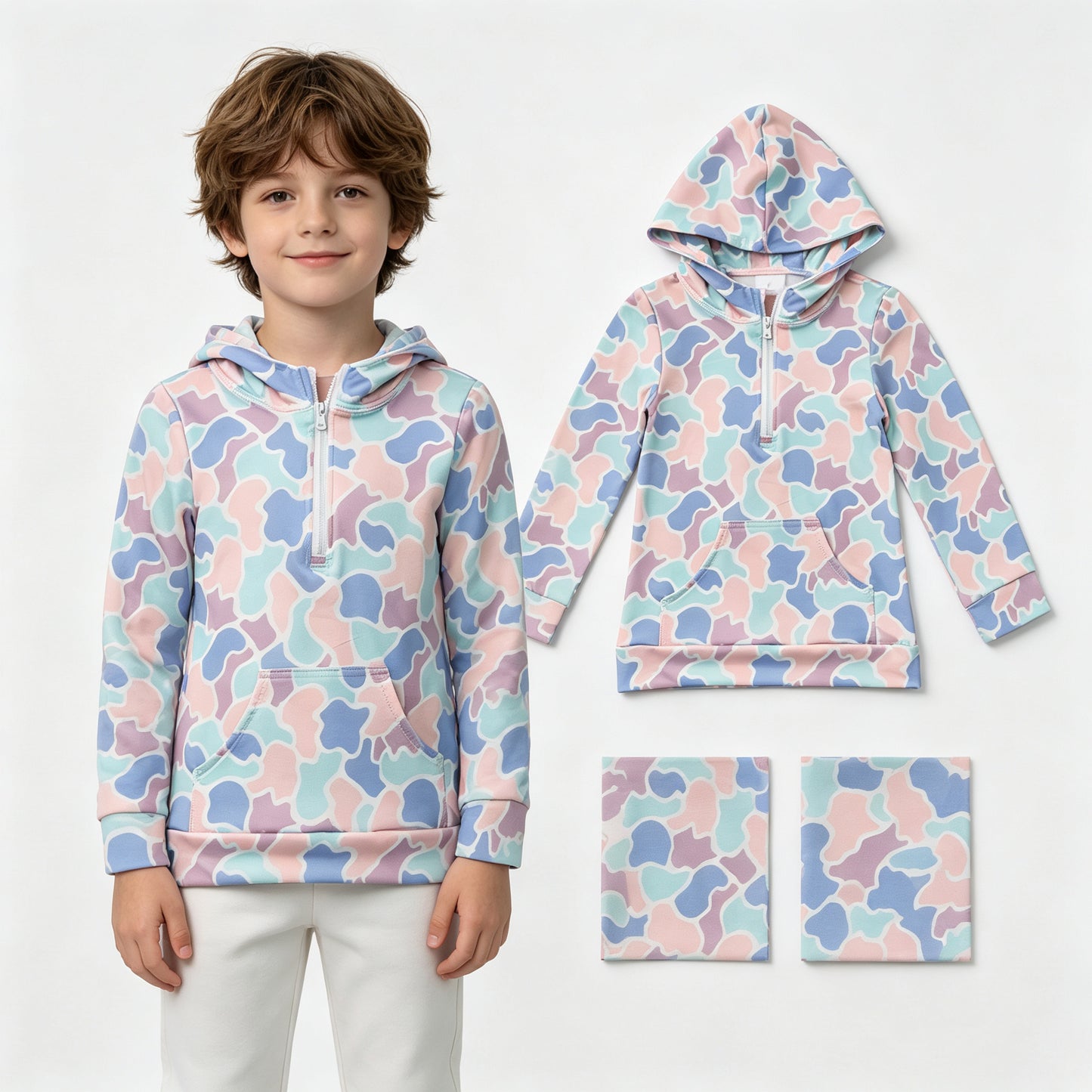 BT1855 camo hoodie boy long sleeve coat top 202607 RTS