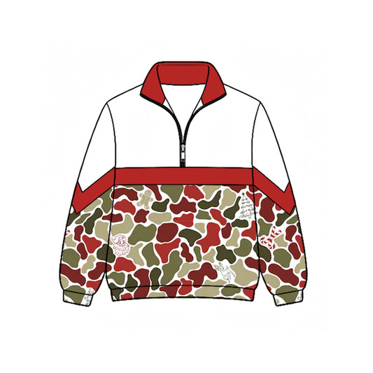 BT1869 Red Collar Color Block Xmas Camo Half Zip Pullover BOY 202627 preorder
