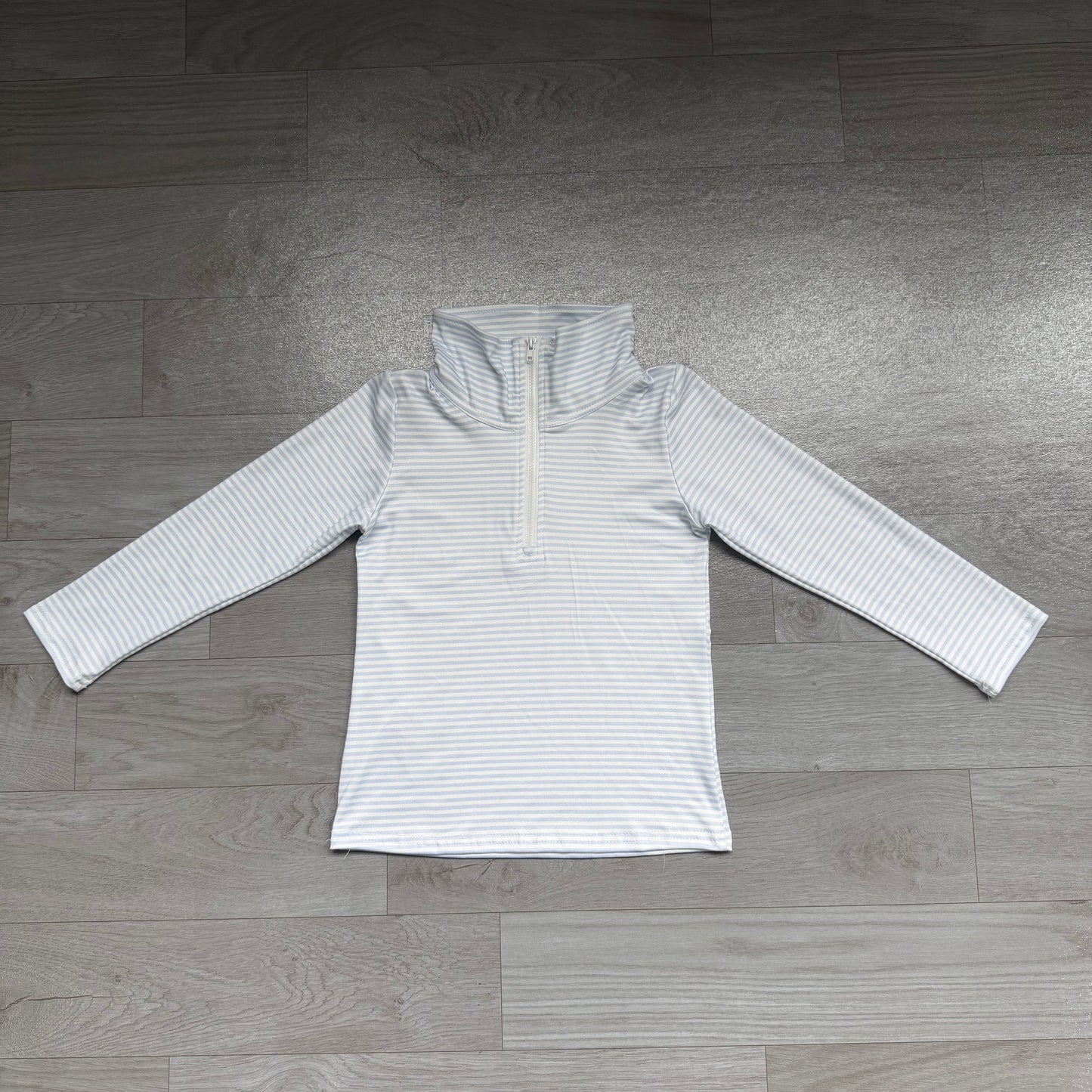 RTS BT1878 Light Blue Thin Stripe Half Zip Girls Soft Pullover 202608