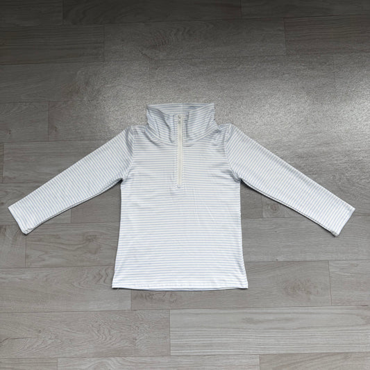 RTS BT1878 Light Blue Thin Stripe Half Zip Girls Soft Pullover 202608