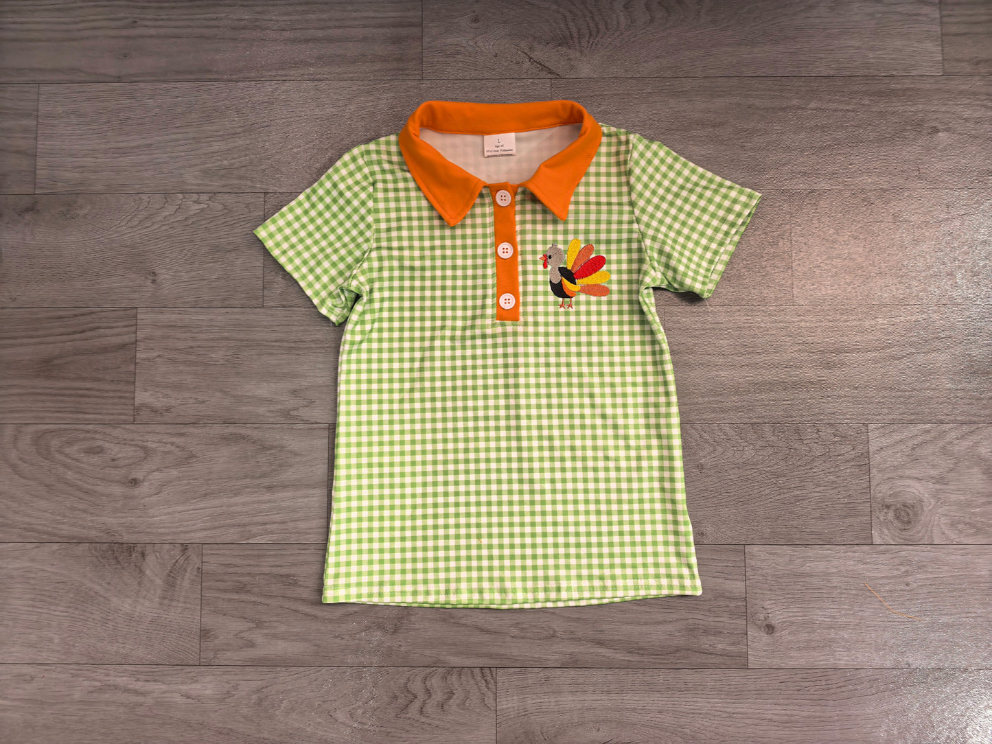 BT1889 embroidery plaid turkey western boy top 202608 RTS