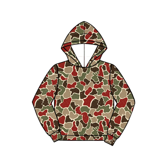 Preorder BT1971 Baby Boy Clothes Christmas Reindeer Camo Print Long‑sleeve Hoodie