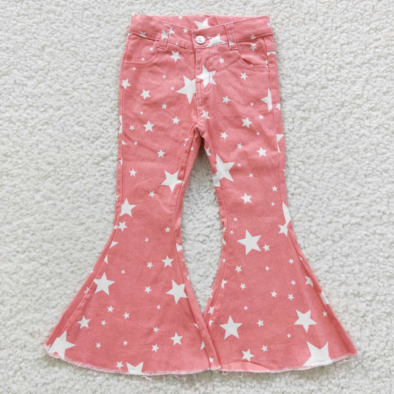 C14-11 baby girl stars pink denim jeans pants 20230527 RTS