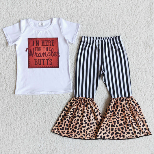 promotion C5-10 buff cow short sleeve bell bottom girl outfit  RTS