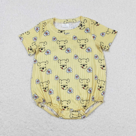 SR1432 bear teddy flower girl romper 202405 RTS