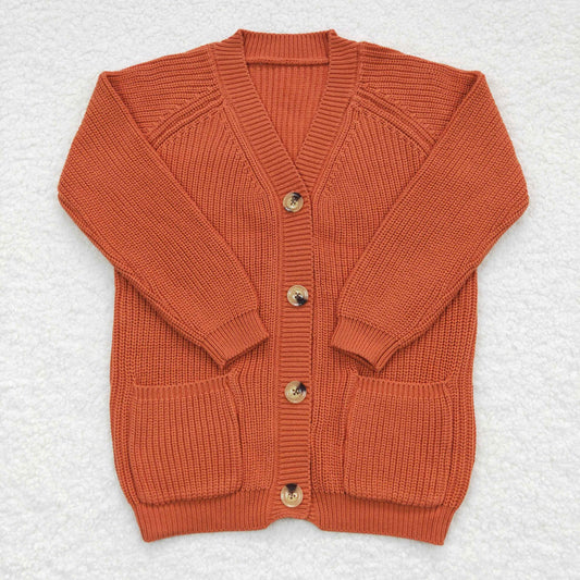 GT0242 orange halloween V-neck pocket cardigan sweater 20230808 RTS