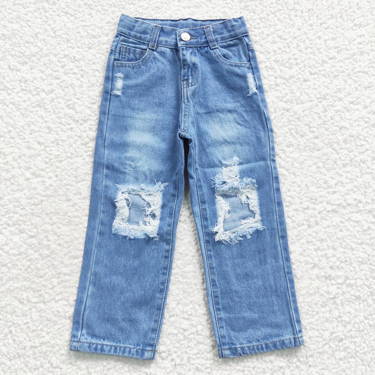 D4-16 ripped jeans blue button jeans denim pant 20230512 RTS