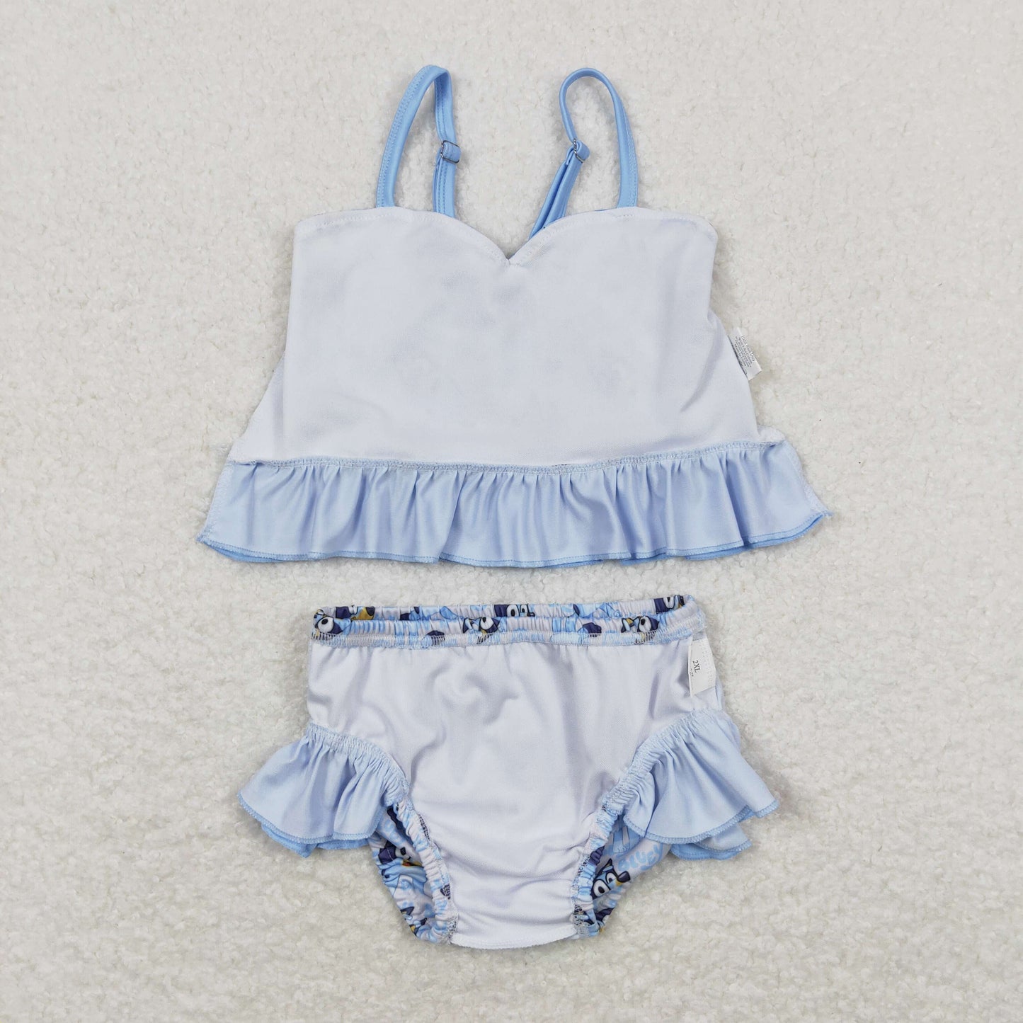 E10-19 Shoulder strap blue dogs girl swimwear  RTS 202404