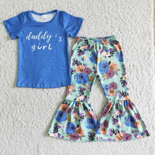 promotion E2-4  short sleeve bell bottom girl outfit