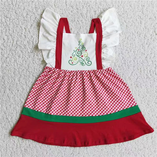 promotion E3-19 red penguin Christmas short sleeve baby girl dress 20230724 RTS