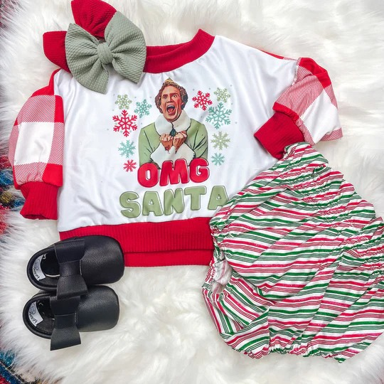 GBO0166 Christmas cartoon bummies set girl long sleeve preorder 20230609