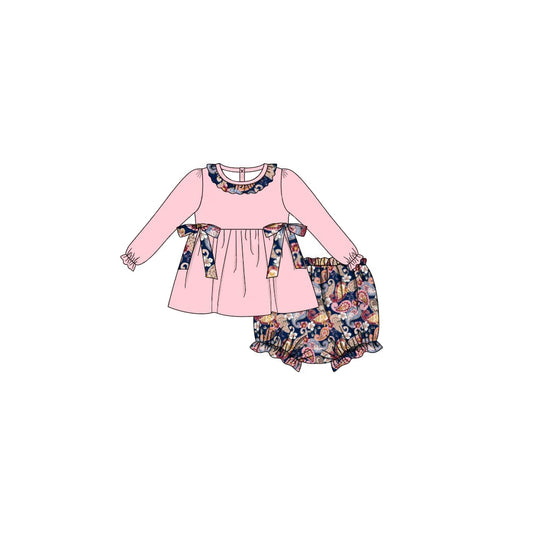 GBO0168 preorder Paisley flower short sleeve shorts summer girl outfit 20230616