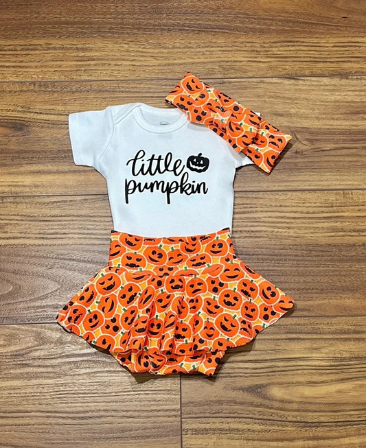 GBO0176 little pumpkin girl bummies outfit short sleeve preorder 20230706