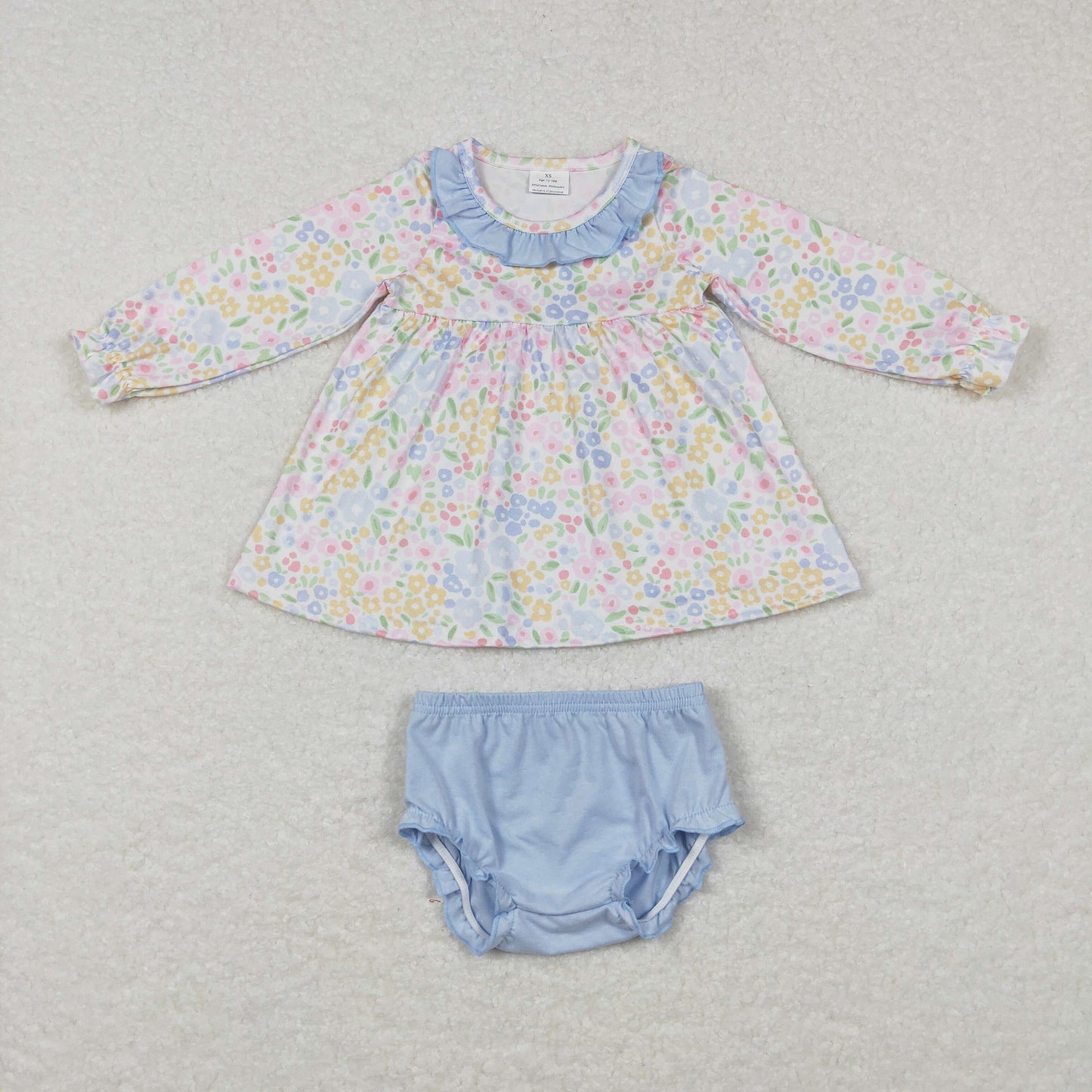 GBO0193 flowers long sleeve bummies girl outfit 202301024 RTS