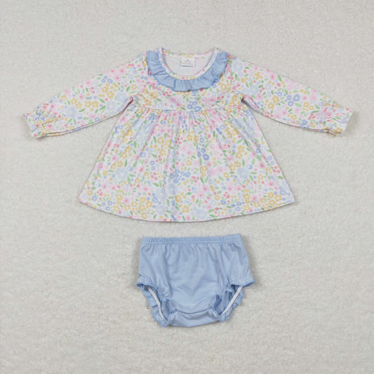 GBO0193 flowers long sleeve bummies girl outfit 202301024 RTS