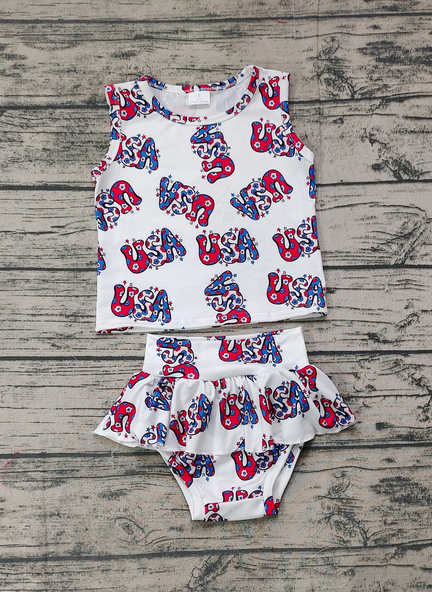 GBO0225 july 4th shorts blummer girl outfit 202403 RTS