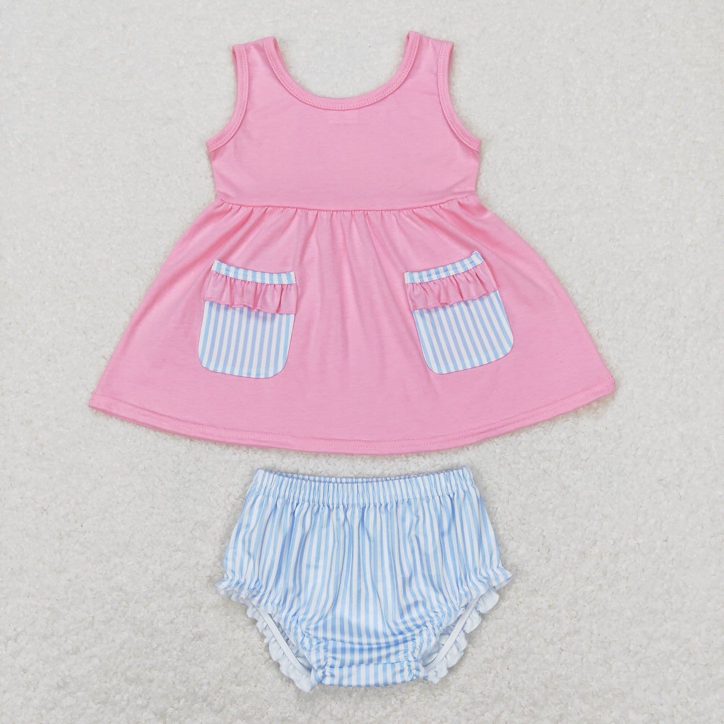 GBO0226 Pink blue Easter long sleeve bummies girl outfit 202312 RTS