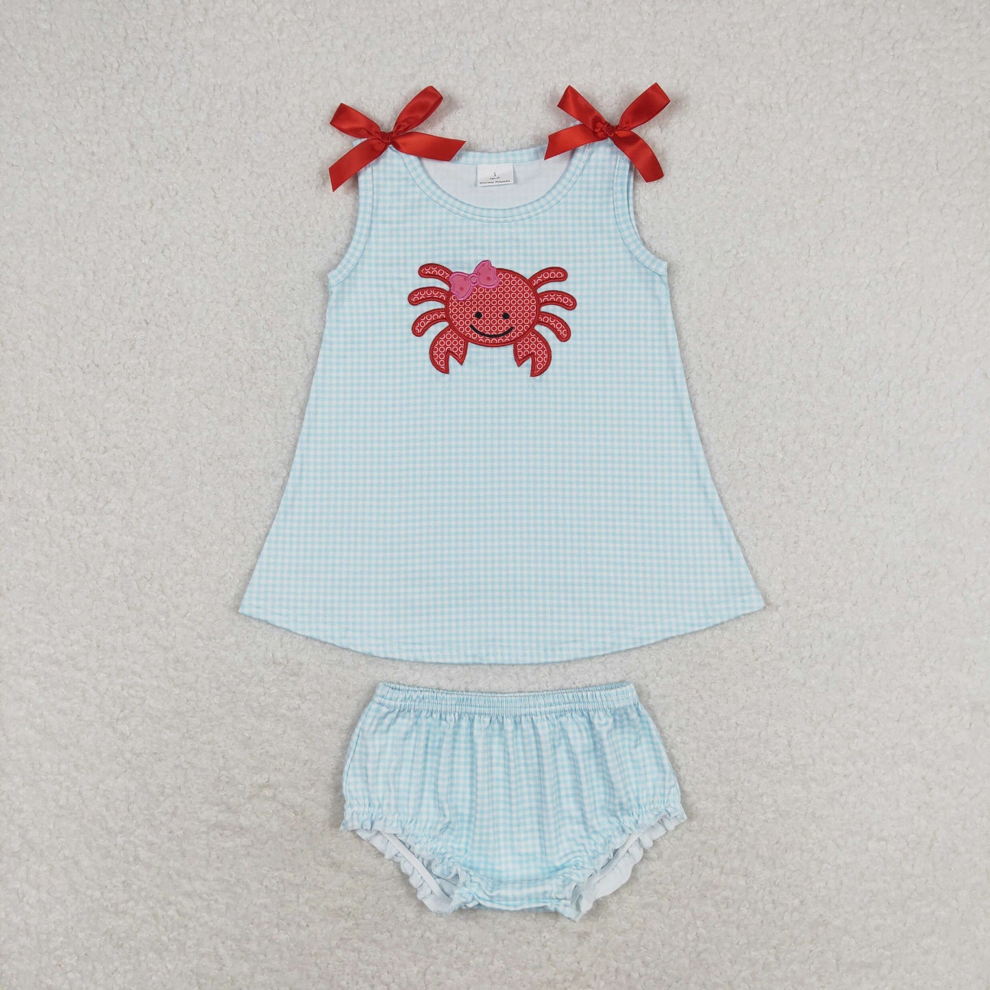 GBO0267 embroidery crab girl bummie outfit 202403