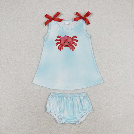 GBO0267 embroidery crab girl bummie outfit 202403