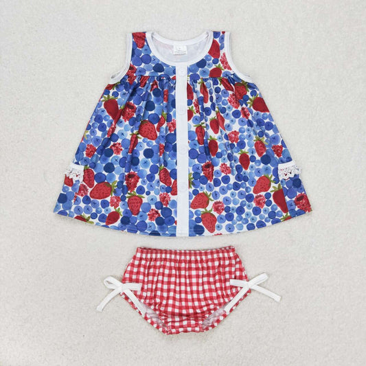 GBO0268 flower strawberry girl bummie outfit 202406 RTS