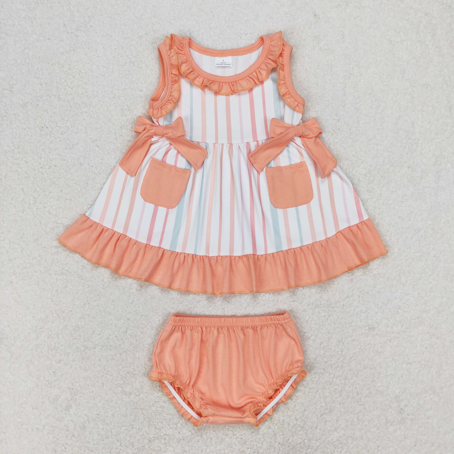 GBO0293  stripe bow girl shorts girl bummies outfit 202405