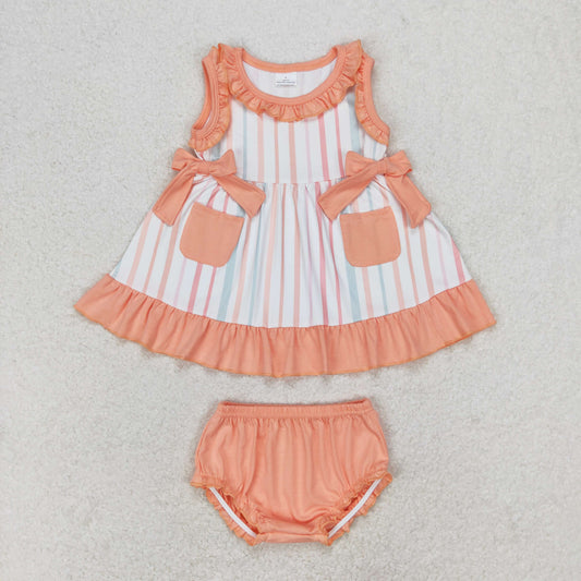 GBO0293  stripe bow girl shorts girl bummies outfit 202405