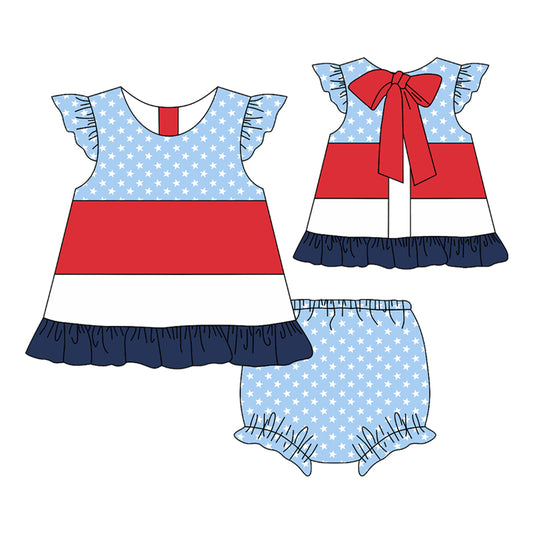 GBO0300 4th July shorts girl summer outfit 202402 preorder