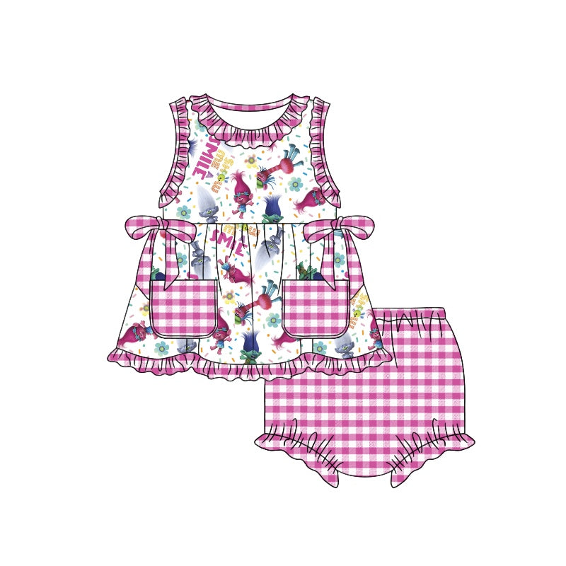 GBO0302 preorder purple cartoon shorts summer girl outfit 202402