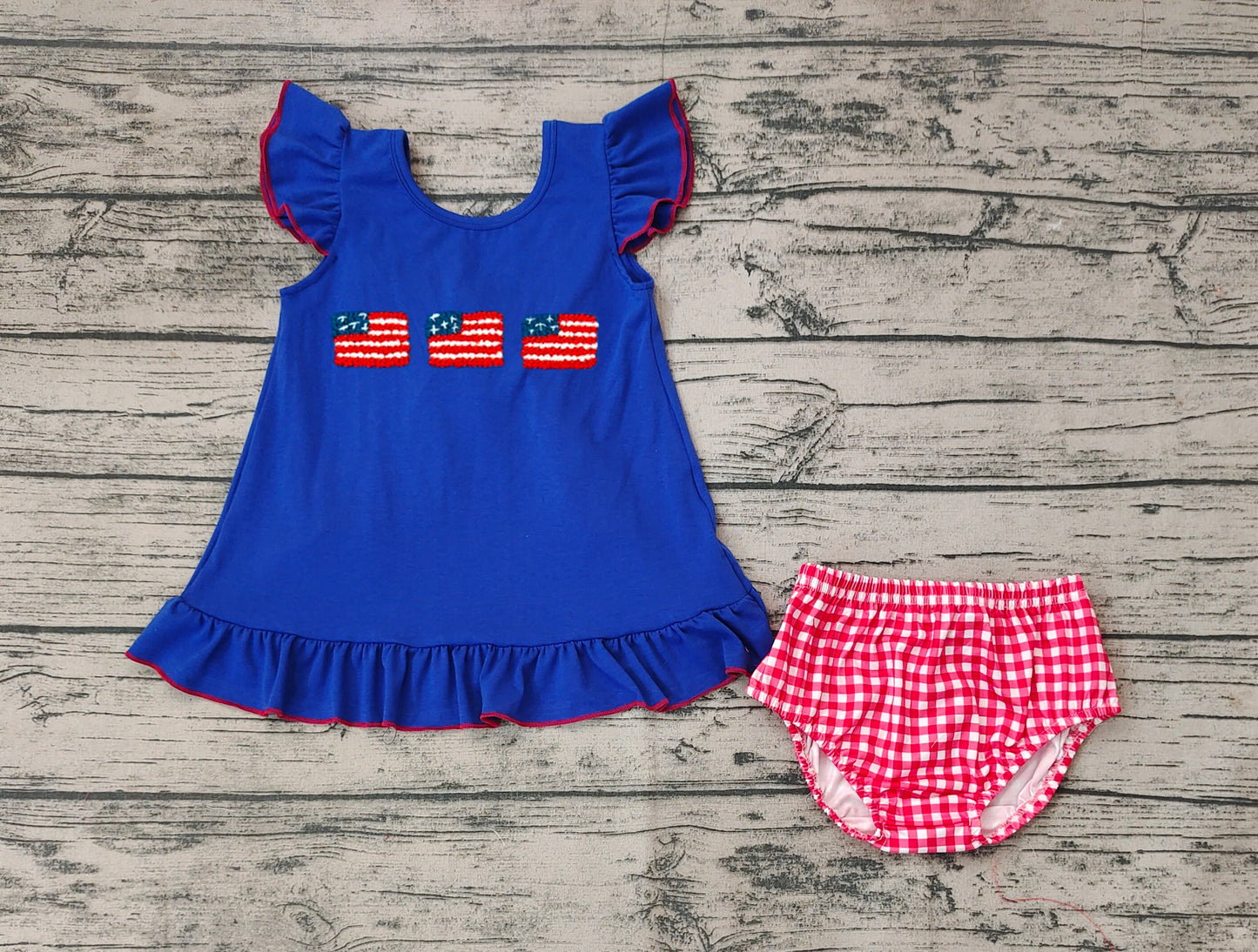 GBO0311 preorder embroidery 4th July shorts blummer girl outfit 202403