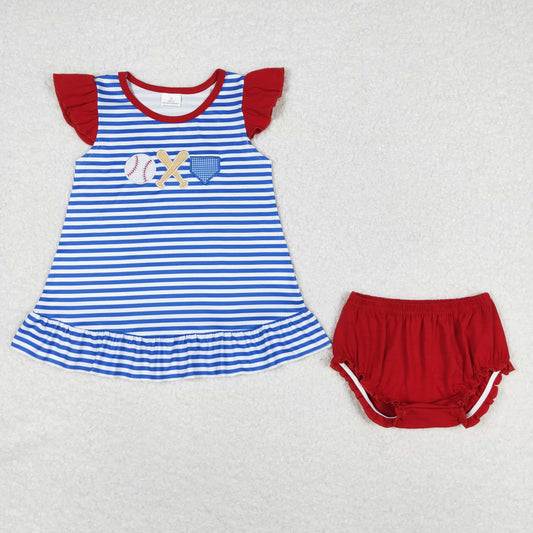 GBO0354 Embroidery baseball  shorts summer girl outfit 202405 RTS