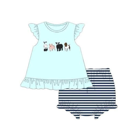 GBO0384 preorder cow farm shorts summer girl outfit 202404