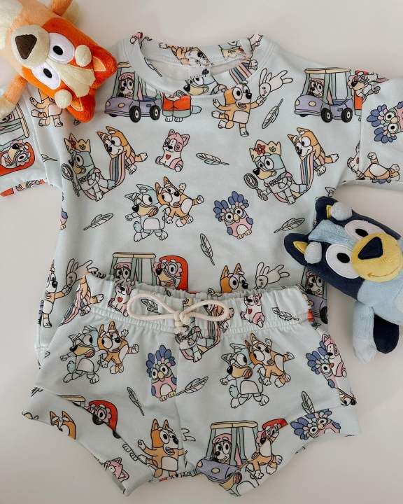 GBO0387 preorder bluey dog shorts summer boy outfit 202404