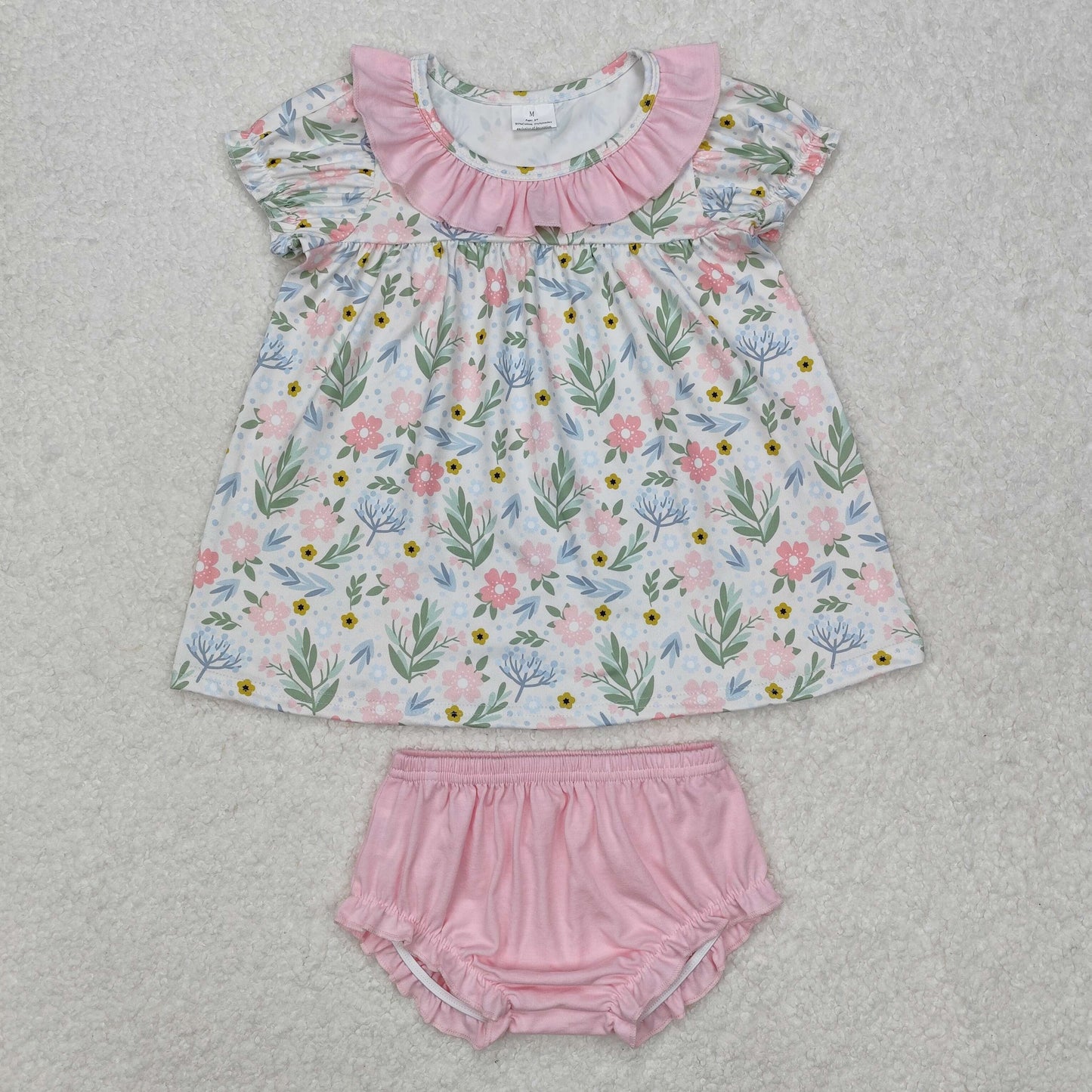 GBO0449 shorts summer flowers girl bummies outfit 2025001 RTS