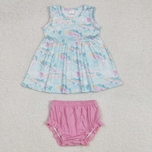 GBO0464 fish  shorts summer girl  bummies outfit 202502 RTS
