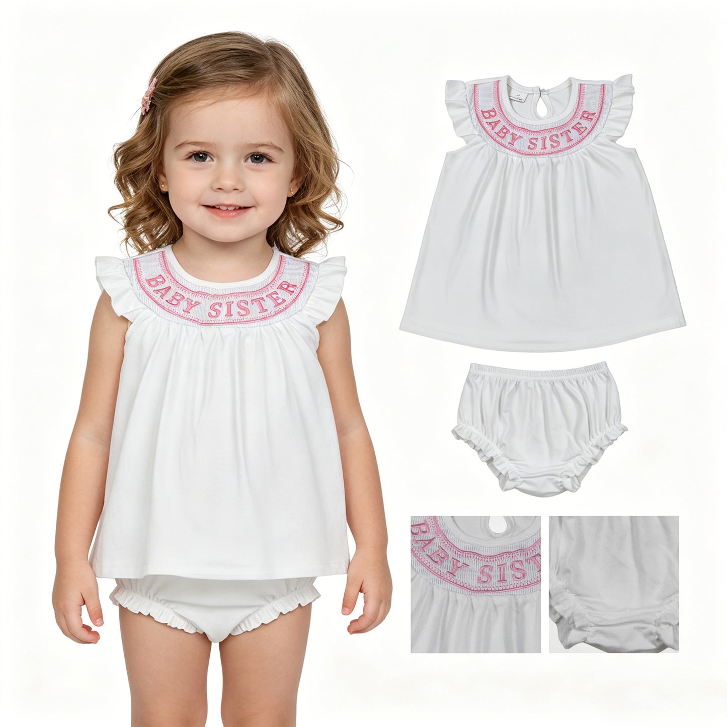 GBO0490-SMOCKED girl Bummie  202604  RTS
