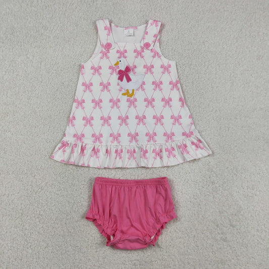 GBO0505 embroidery bow  girl Bummie  202604  RTS