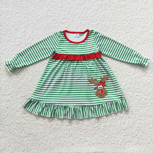 GLD0207 long sleeve Christmas deer girl dress RTS 20230830 RTS