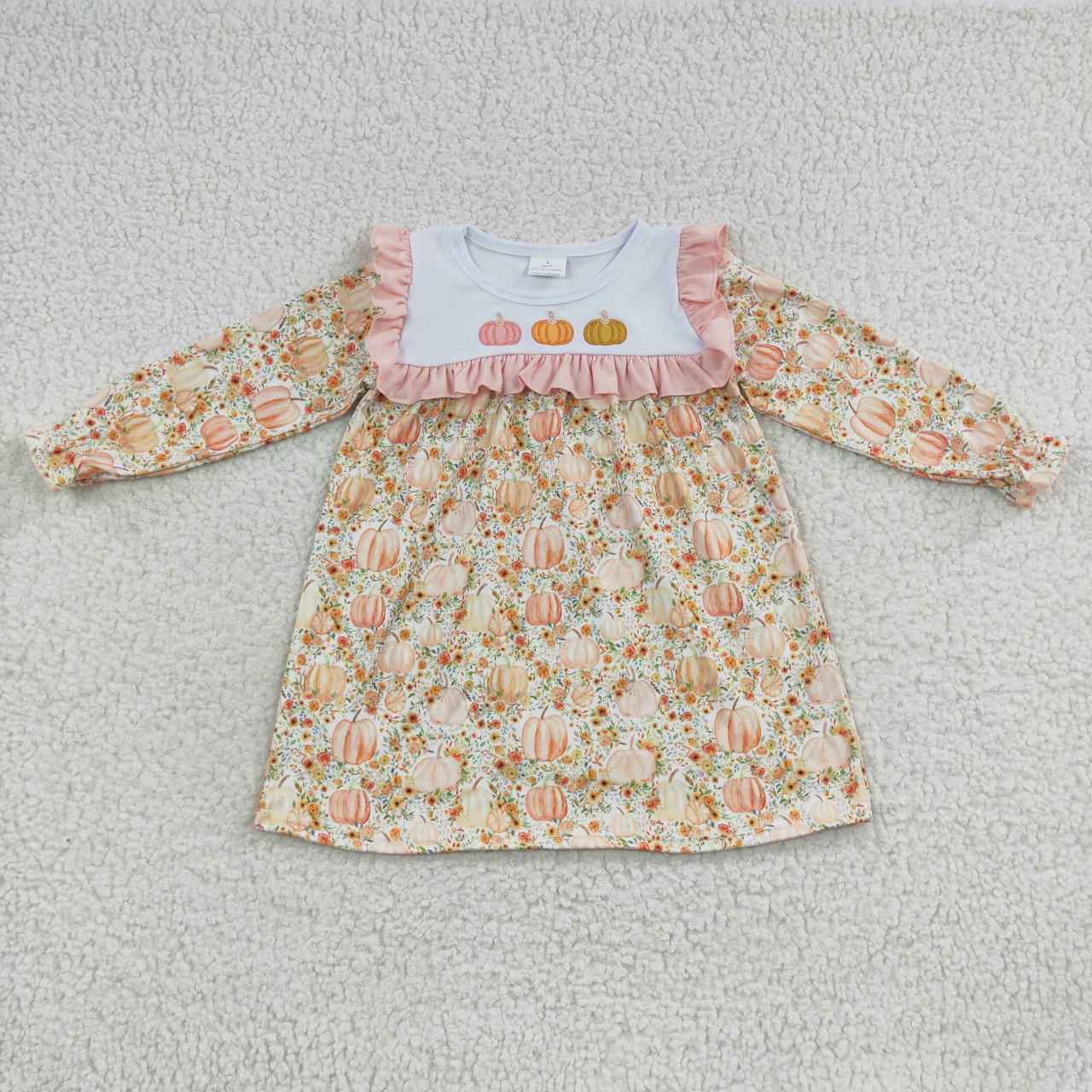 GLD0238 long sleeve embroidery pumpkin girl dress 20230729 RTS