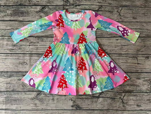 GLD0241 Christmas tree long sleeve girl dress 20230720 preorder