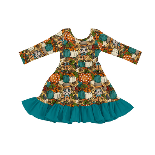 GLD0294 long sleeve Halloween pumpkin girl dress preorder 20230708